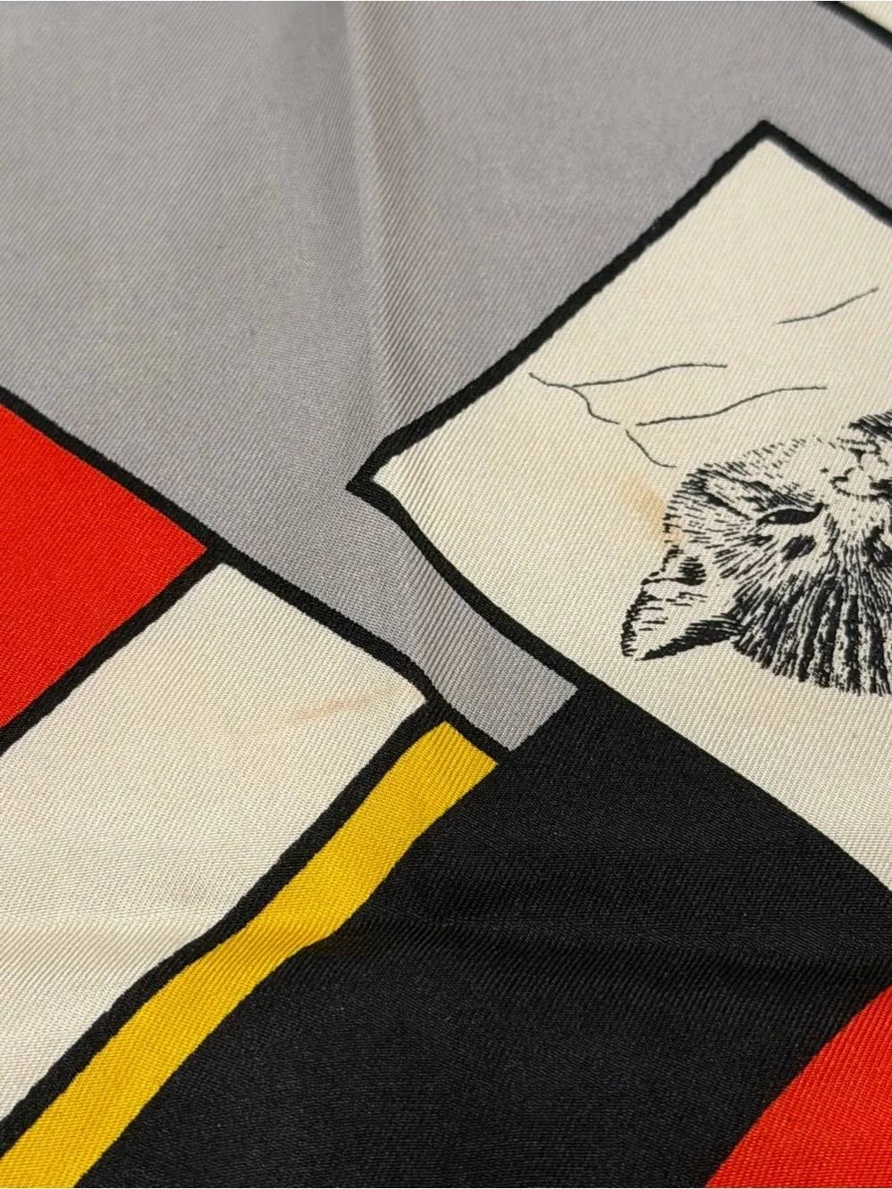 Vintage Chessie System Silk Scarf Walter Handley Made in Italy Railroad Cat